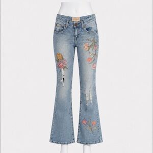 Y2K Floral Patch,Distressed,Flare, Z. Cavaricci Jeans, Boho,Fairy,Festival, SZ 7